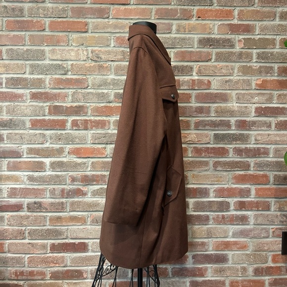 Saks Fifth Avenue The Works 60% Virgin Wool & 20% Cashmere Brown Jacket Size 10 - Picture 4 of 6